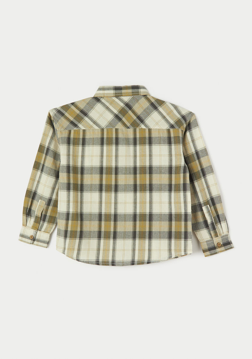 Eligo Checked Shirt with Long Sleeves and Chest Pocket-Shirts-image-3