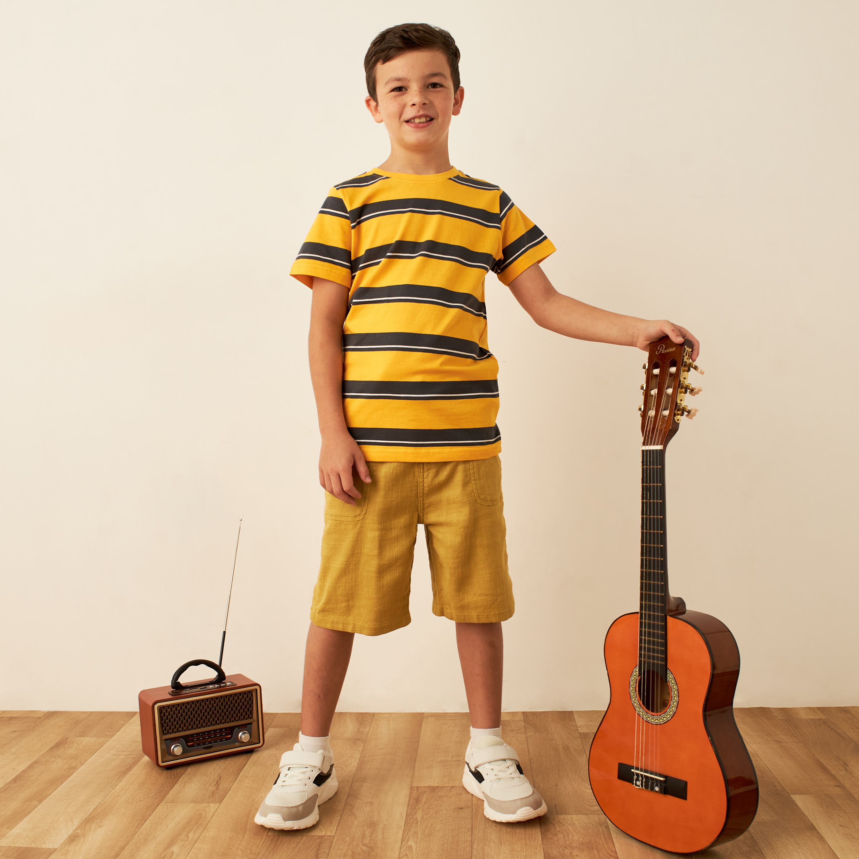 Eligo Solid Shorts with Drawstring Closure and Pockets-boys-clothing-bottoms-shorts-image-1
