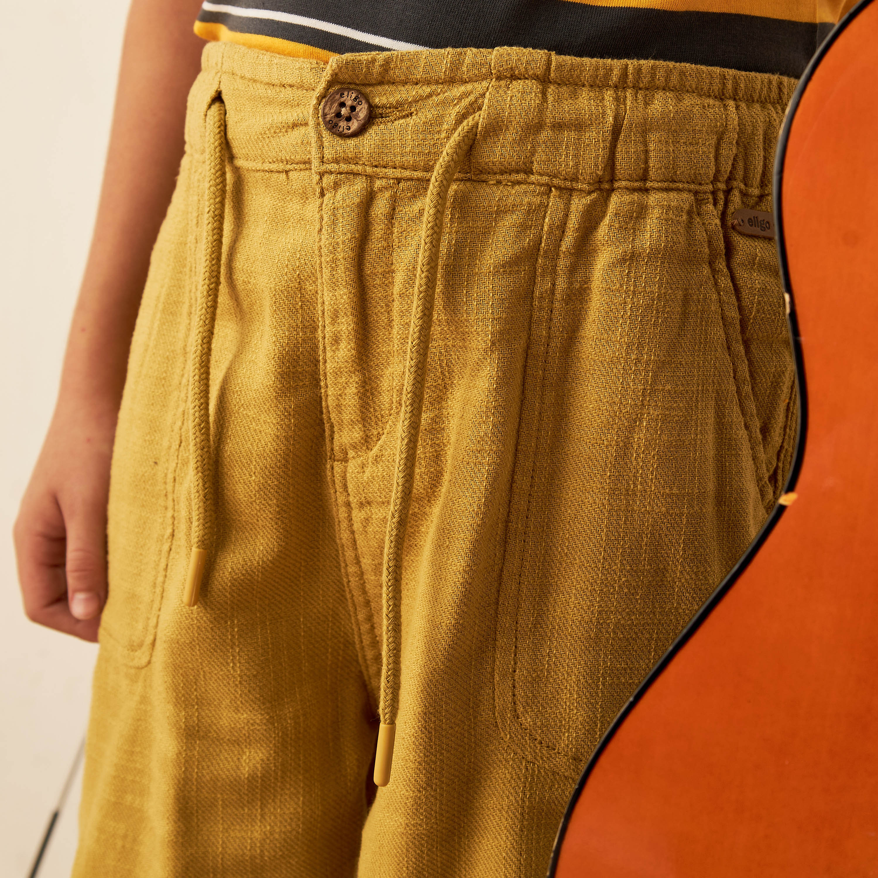 Eligo Solid Shorts with Drawstring Closure and Pockets-boys-clothing-bottoms-shorts-image-3