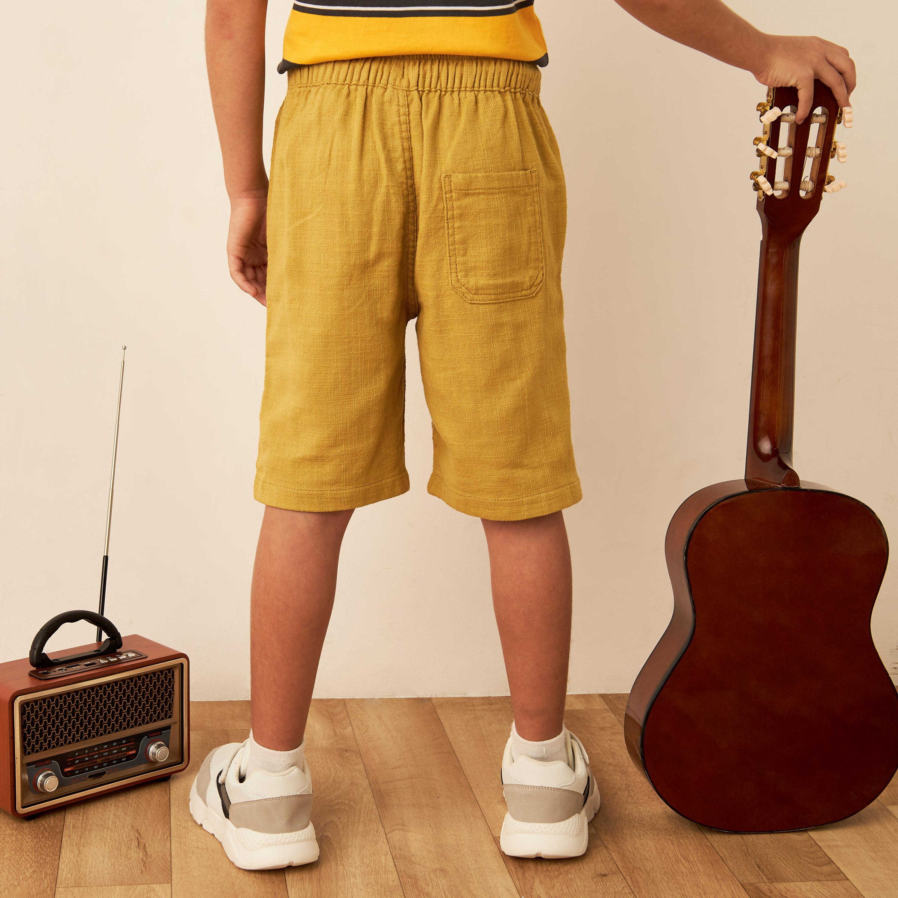 Eligo Solid Shorts with Drawstring Closure and Pockets-boys-clothing-bottoms-shorts-image-4