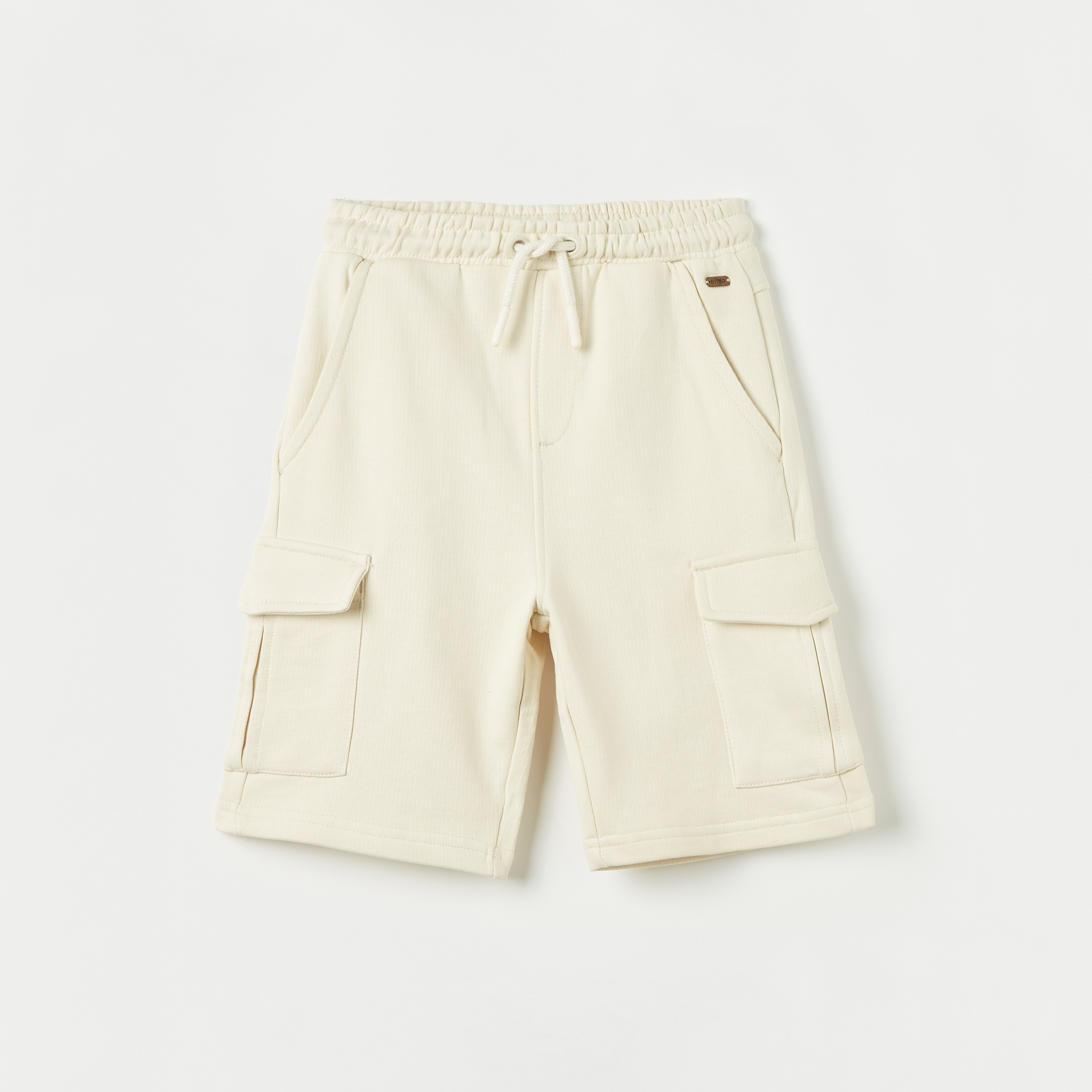 Eligo Solid Shorts with Drawstring Closure and Flap Pockets-boys-clothing-bottoms-shorts-image-1
