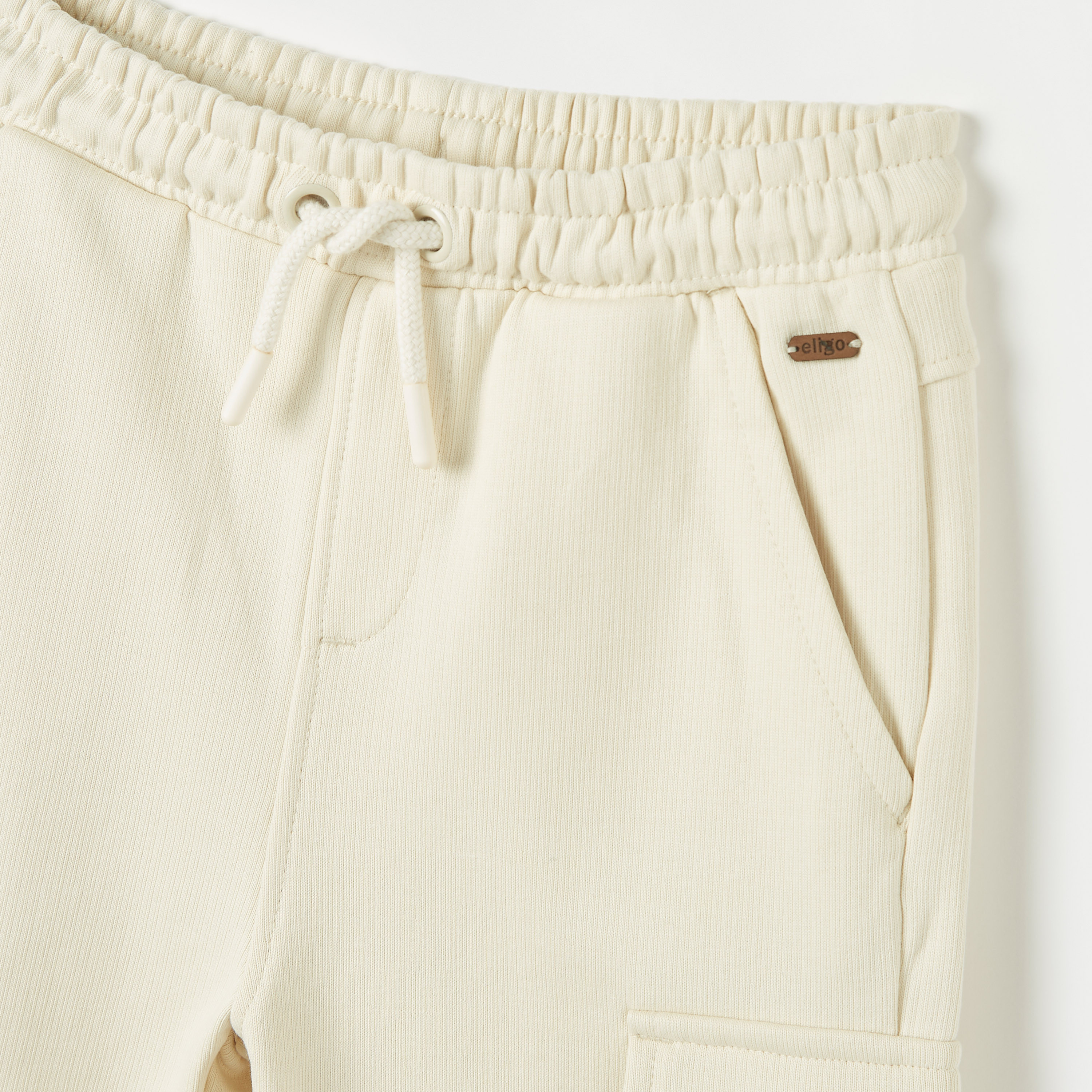 Eligo Solid Shorts with Drawstring Closure and Flap Pockets-boys-clothing-bottoms-shorts-image-2