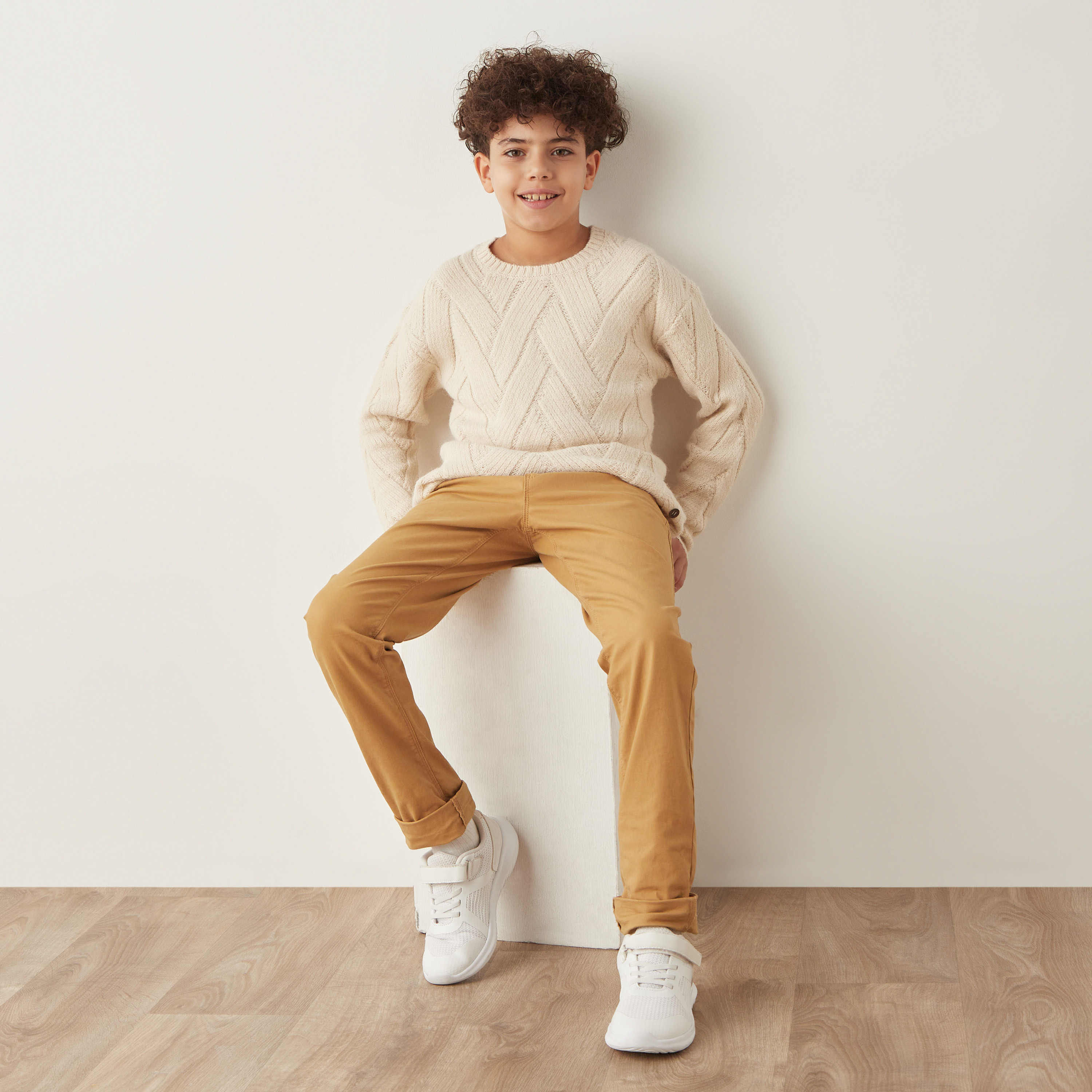 كنزة بارزة الملمس بياقة ضيقة وأكمام طويلة من إليجو-boys-clothing-jumpersandcardigans-image-2
