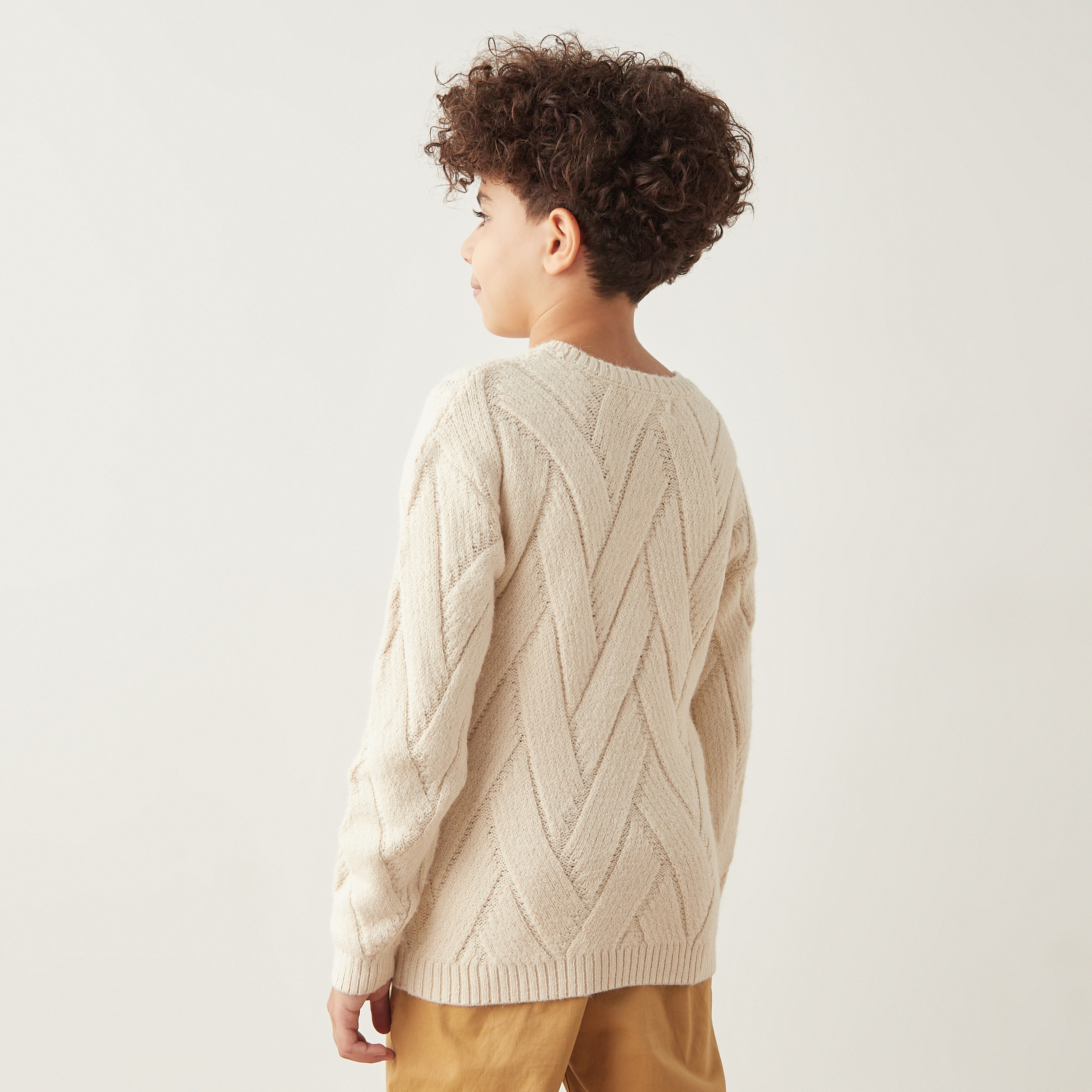 كنزة بارزة الملمس بياقة ضيقة وأكمام طويلة من إليجو-boys-clothing-jumpersandcardigans-image-3
