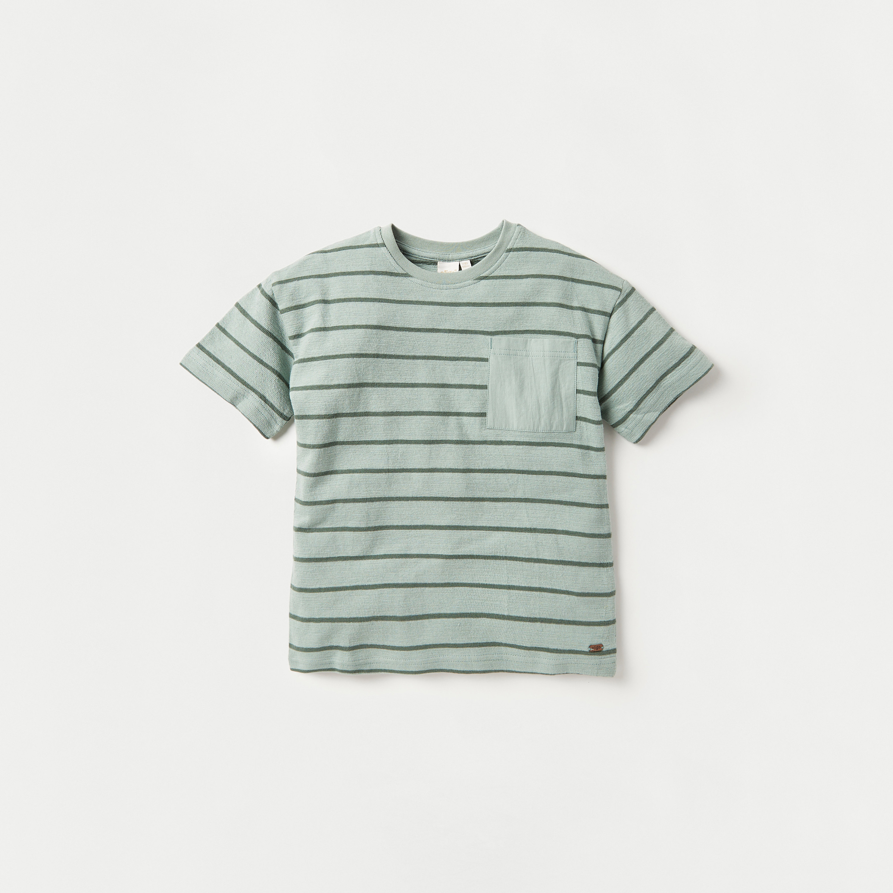 Eligo Striped T-shirt and Solid Shorts Set-boys-clothing-setsandcoords-image-2