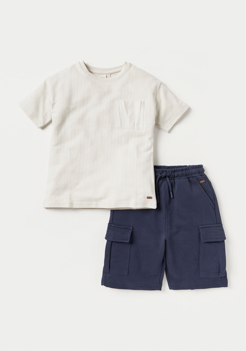 Eligo Striped T-shirt and Shorts Set-Clothes Sets-image-0