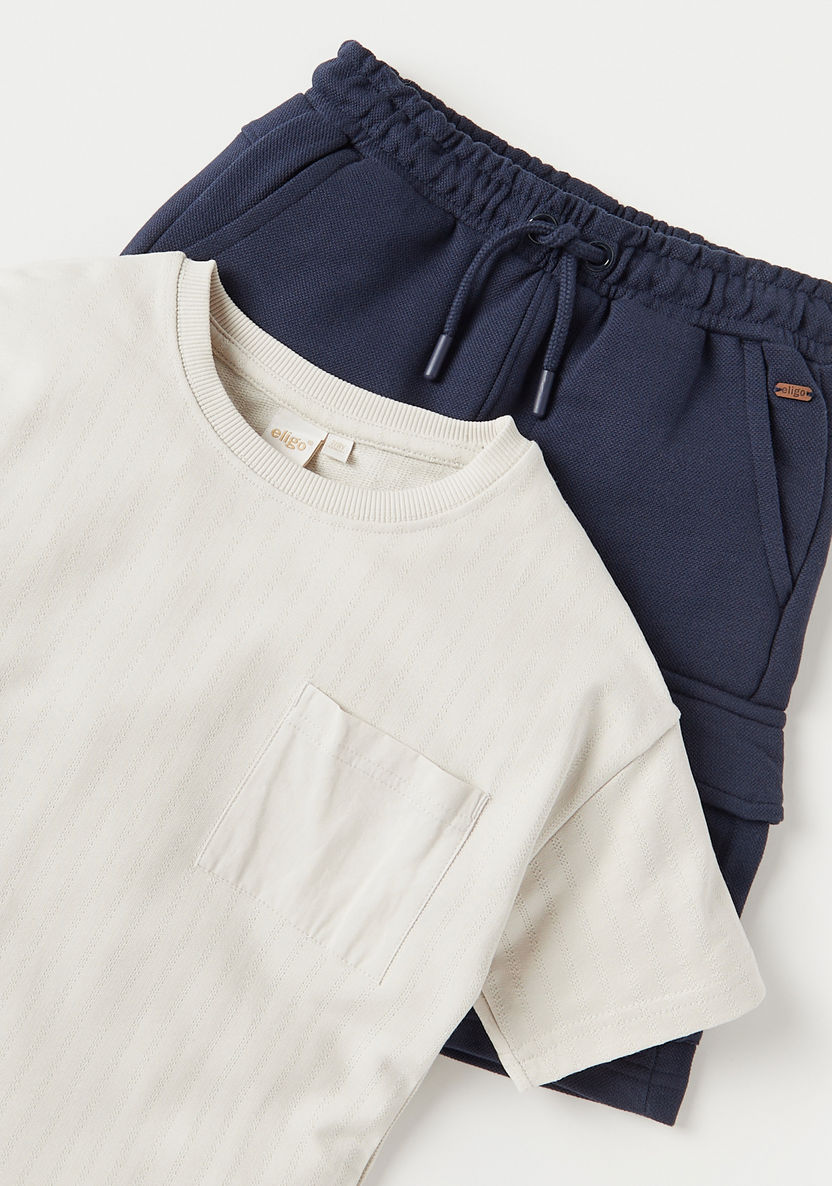Eligo Striped T-shirt and Shorts Set-Clothes Sets-image-3