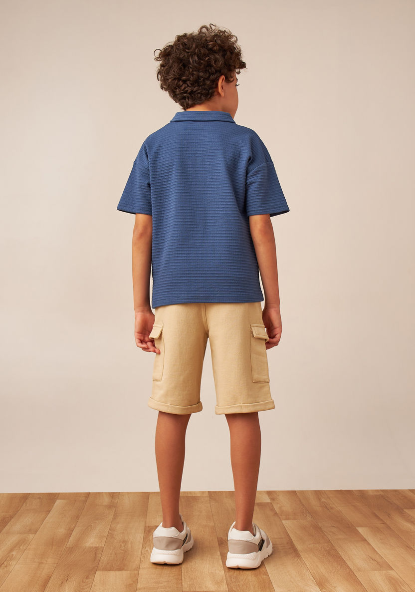 Eligo Textured Polo T-shirt and Shorts Set-Clothes Sets-image-4