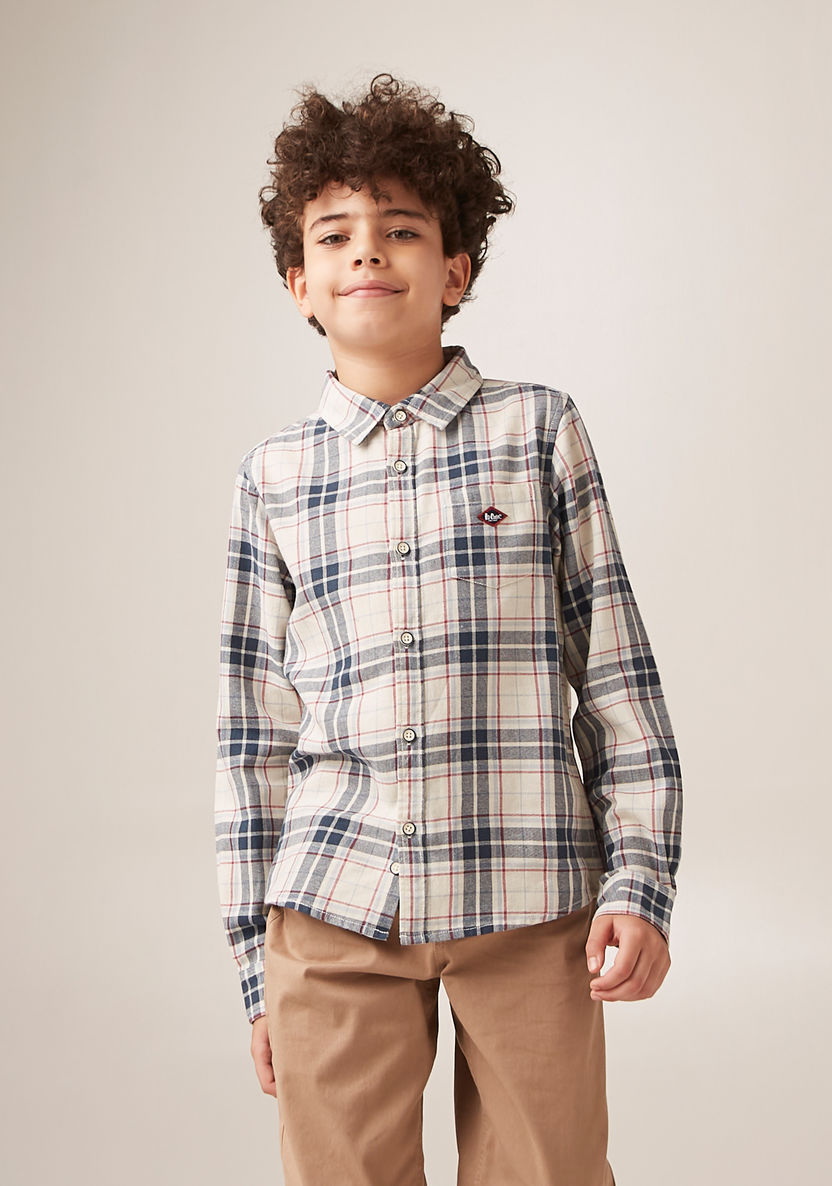 Lee Cooper Checked Shirt with Long Sleeves and Chest Pocket-Shirts-image-0