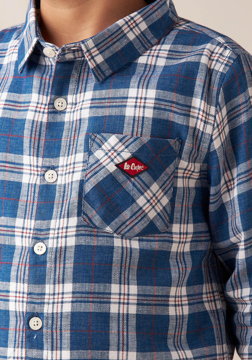 Lee Cooper All-Over Checked Shirt with Pocket-Shirts-image-3