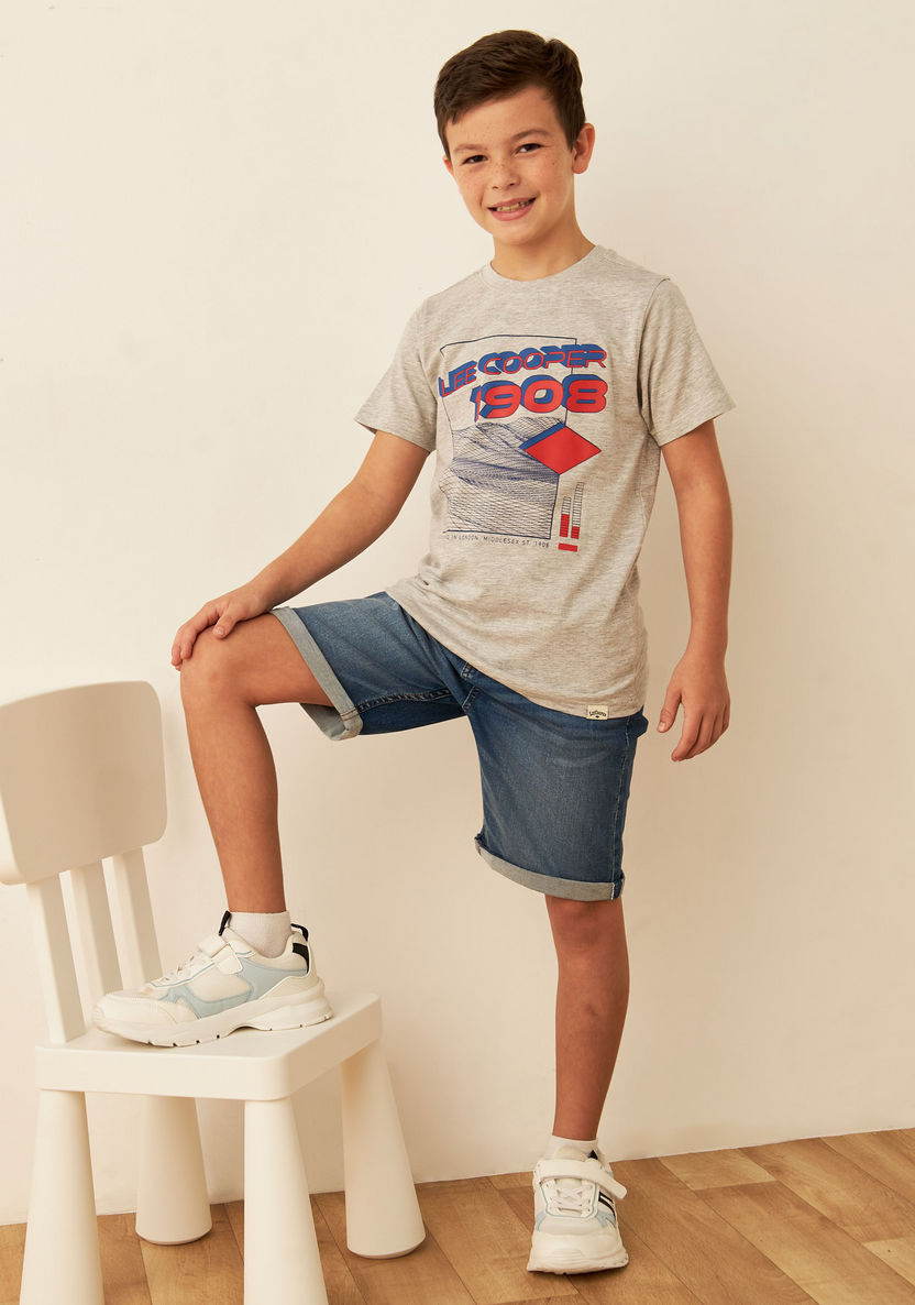Lee Cooper Logo Print T-shirt and Shorts Set-Clothes Sets-image-0