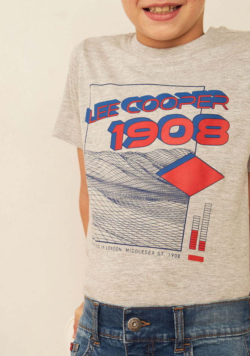 Lee Cooper Logo Print T-shirt and Shorts Set-Clothes Sets-image-4