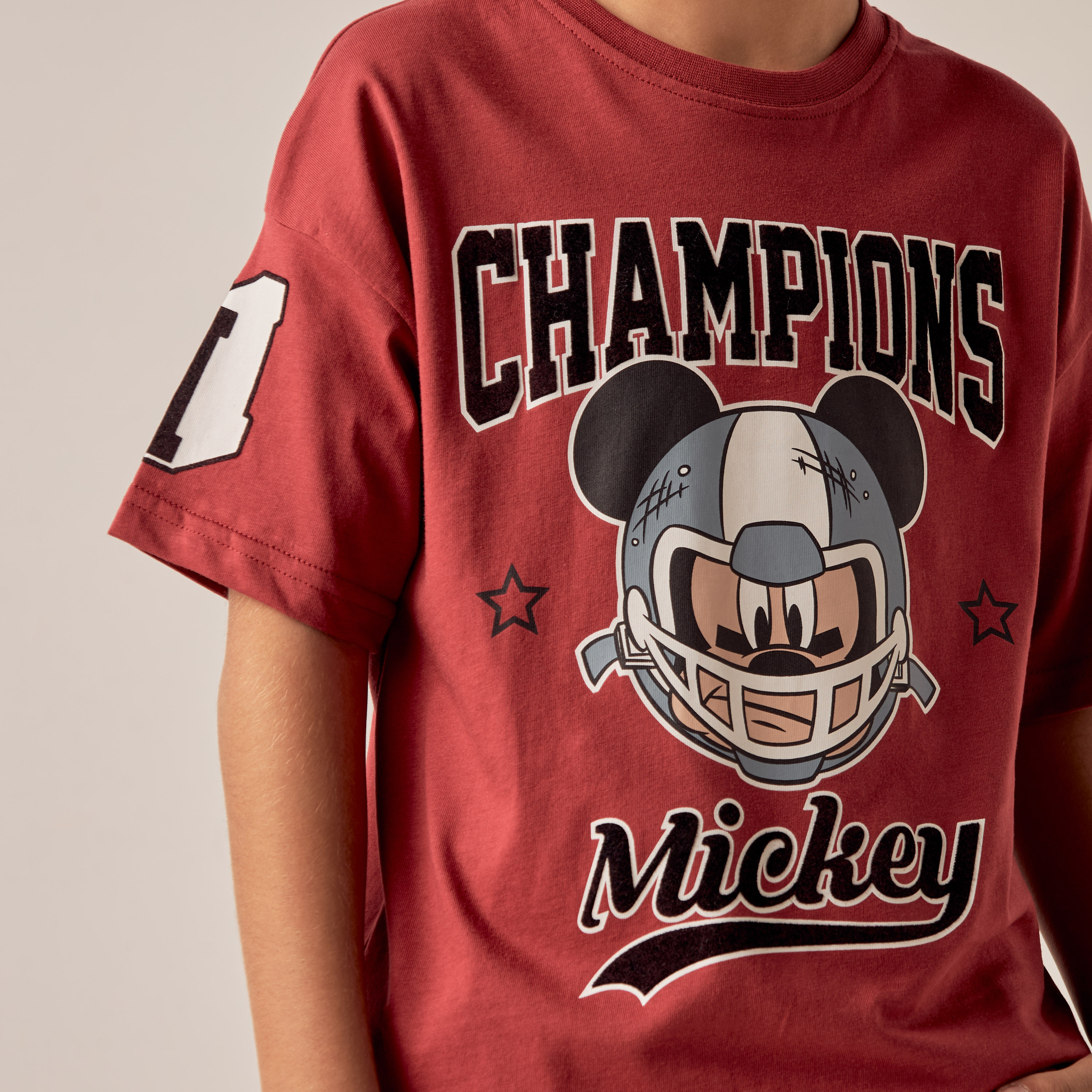 Disney Mickey Mouse Print T-shirt with Short Sleeves-boys-clothing-tshirtsandpolos-image-4