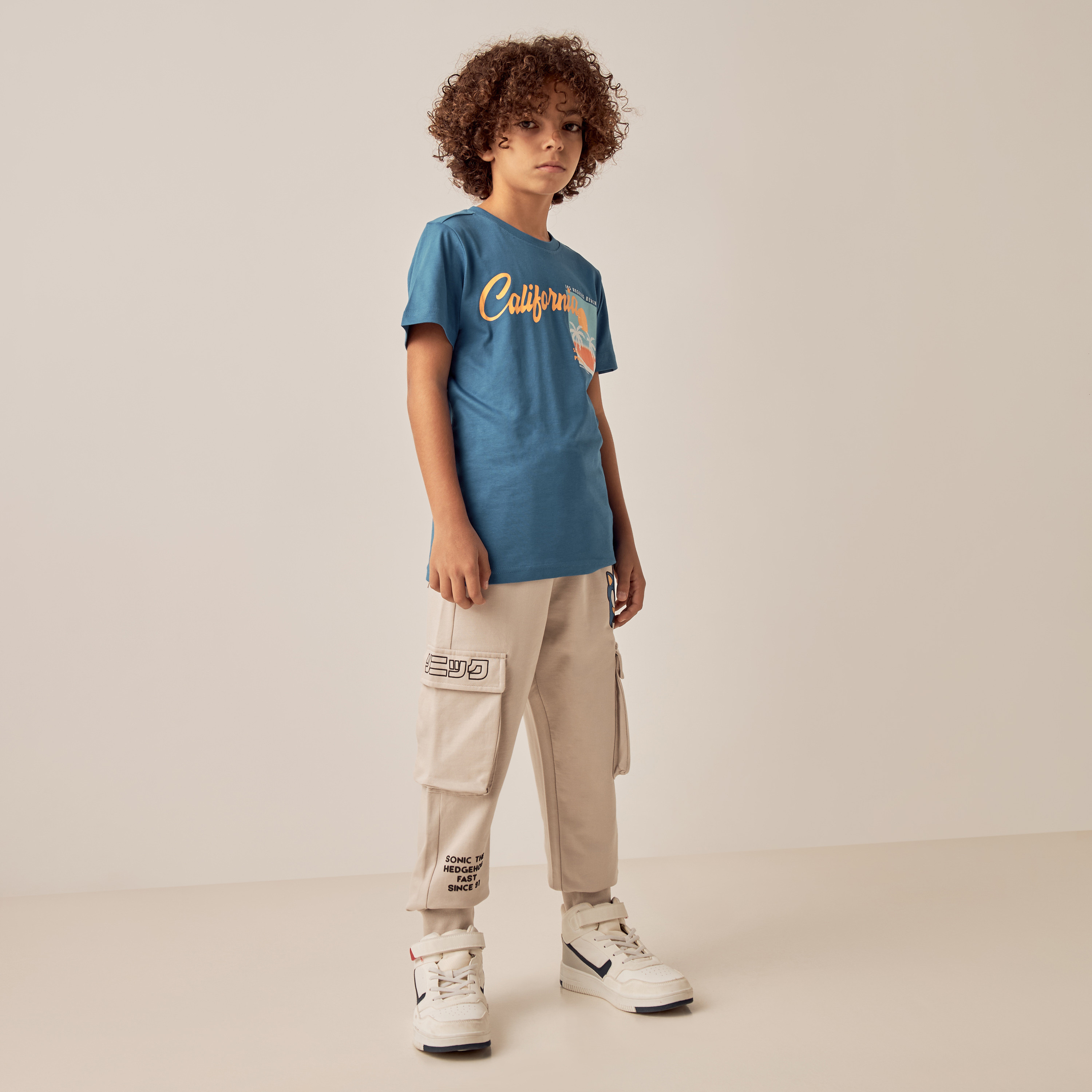 Sonic The Hedgehog Print Joggers with Drawstring Closure-boys-clothing-bottoms-joggersandtrackpants-image-2