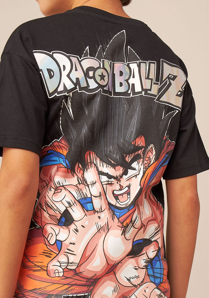 TV Tokyo Dragon Ball Z Print T-shirt with Short Sleeves-T Shirts-image-2