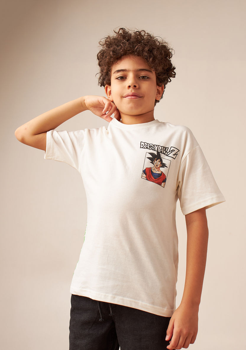 TV Tokyo Dragon Ball Z Print T-shirt with Short Sleeves-T Shirts-image-0