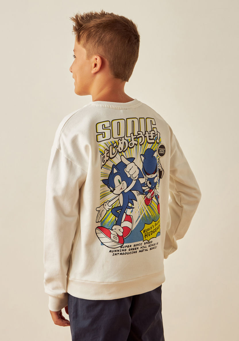 SEGA Sonic the Hedgehog Print Pullover with Crew Neck and Long Sleeves-Sweatshirts-image-2