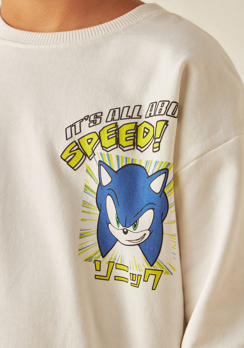 SEGA Sonic the Hedgehog Print Pullover with Crew Neck and Long Sleeves-Sweatshirts-image-3