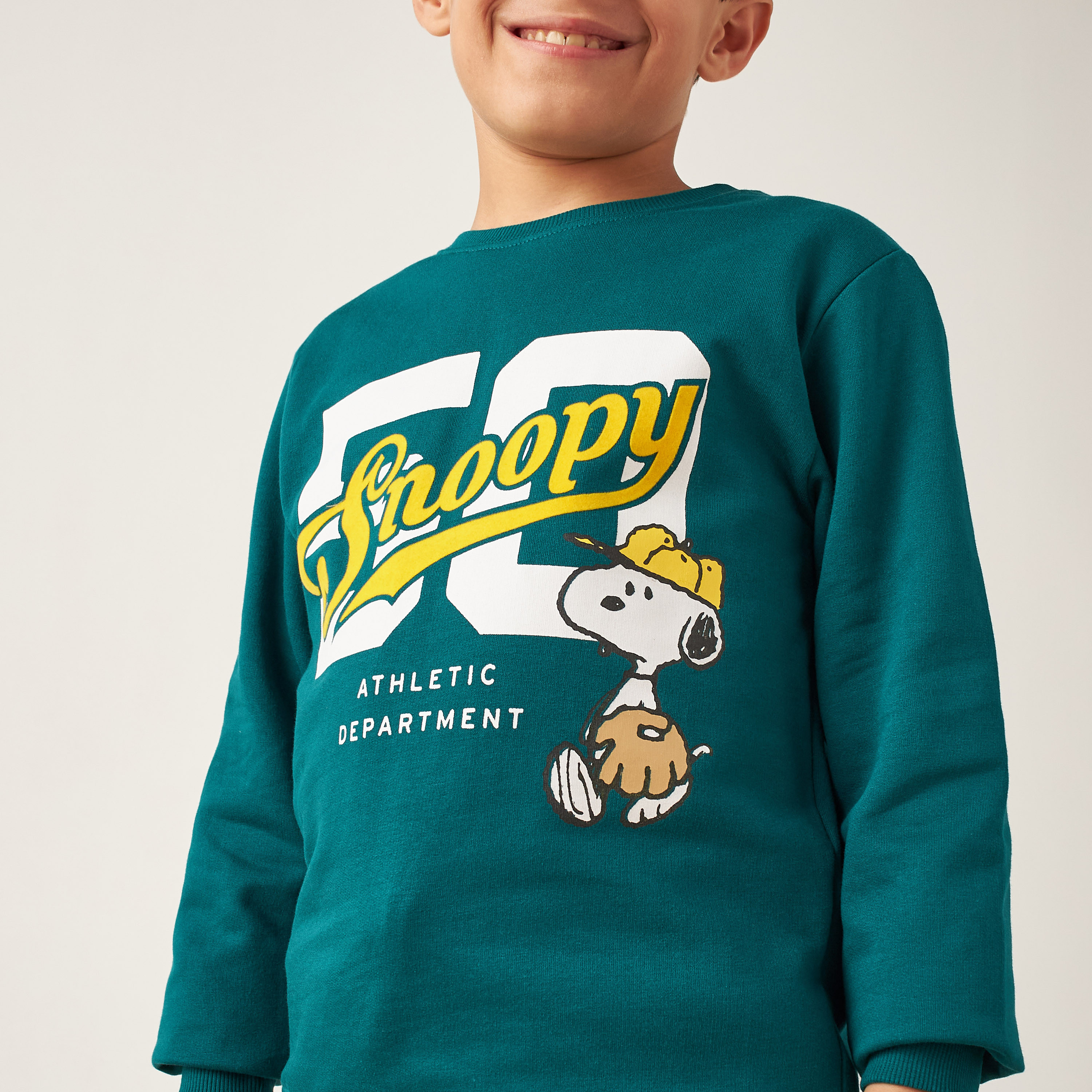 Snoopy Print Pullover with Long Sleeves-boys-clothing-jumpersandcardigans-image-3