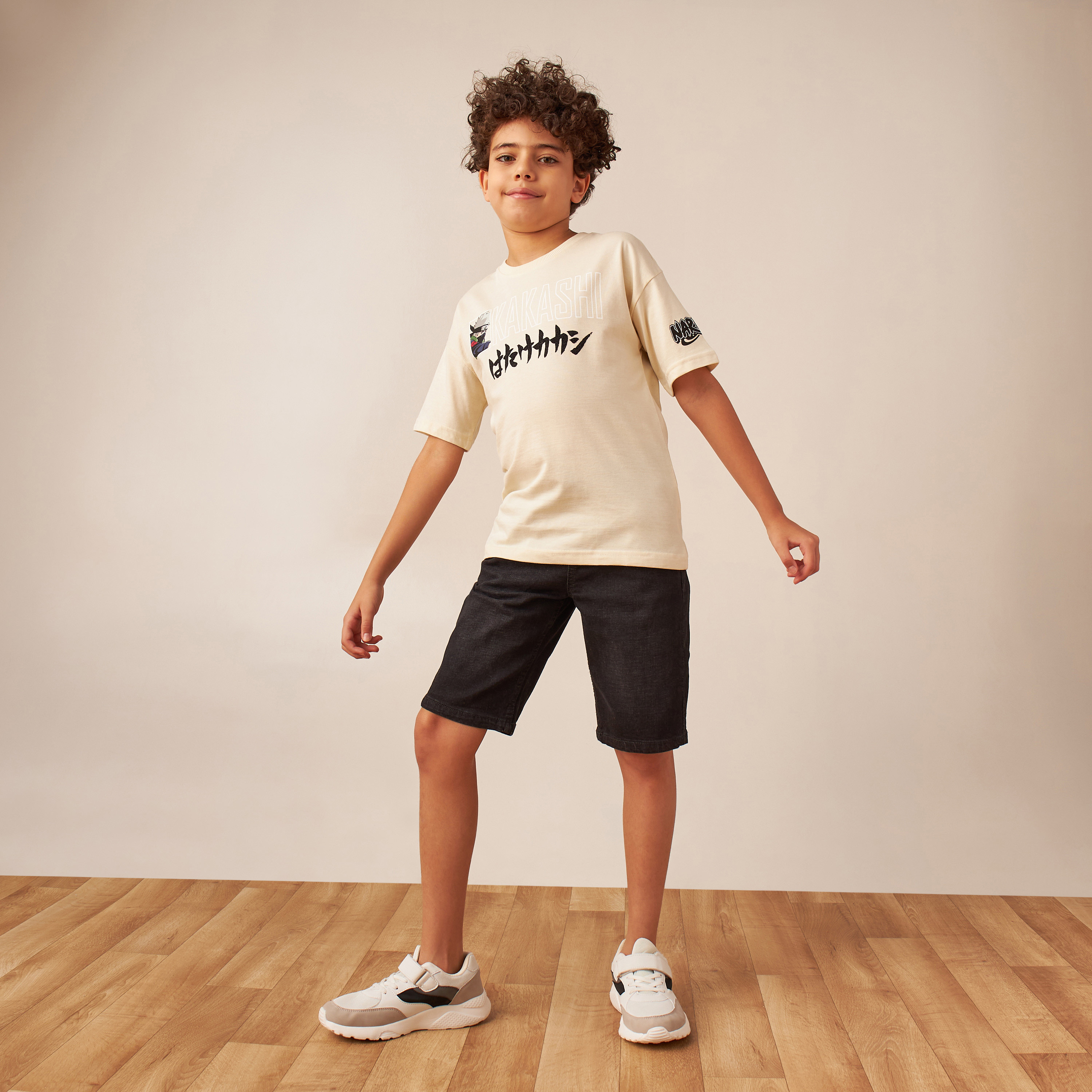 TV Tokyo Naruto Print Crew Neck T-shirt with Short Sleeves-boys-clothing-tshirtsandpolos-image-2