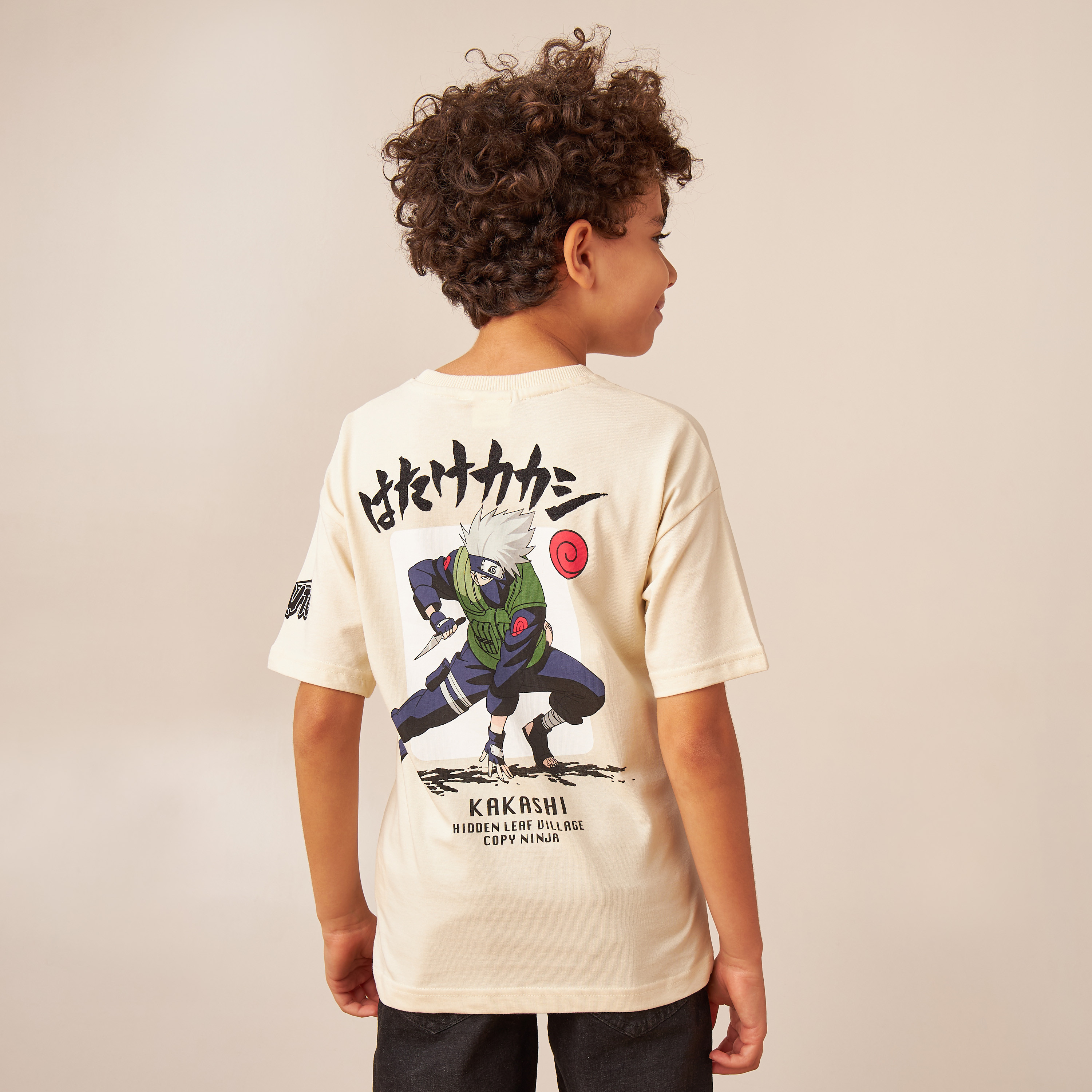 TV Tokyo Naruto Print Crew Neck T-shirt with Short Sleeves-boys-clothing-tshirtsandpolos-image-3