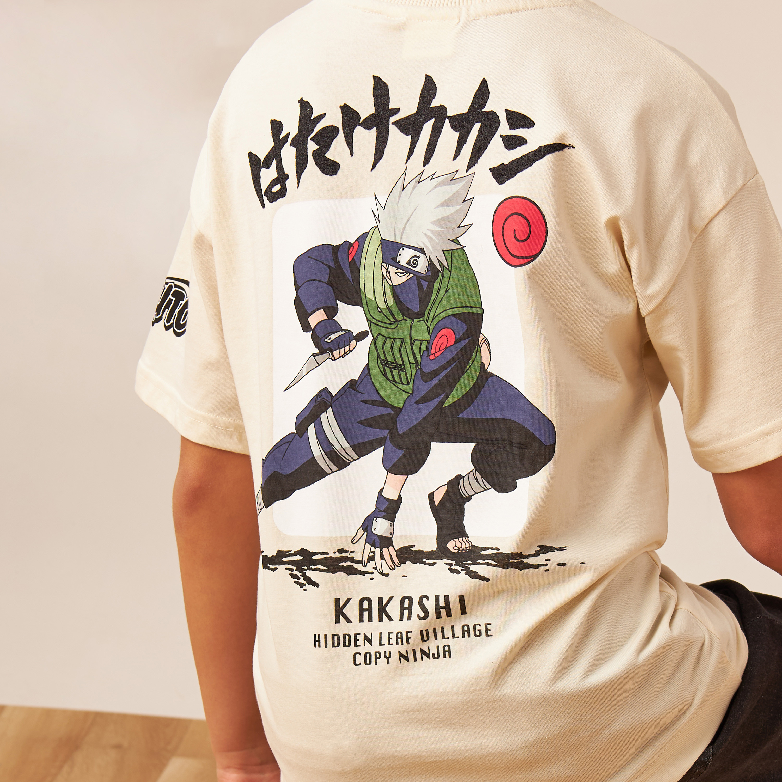 TV Tokyo Naruto Print Crew Neck T-shirt with Short Sleeves-boys-clothing-tshirtsandpolos-image-4