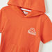 Kappa Logo Print Hooded T-shirt with Kangaroo Pocket and Short Sleeves-T Shirts-thumbnail-1