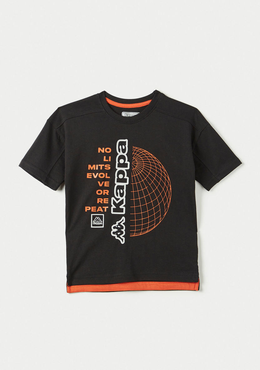Kappa Graphic Print T-shirt with Short Sleeves-T Shirts-image-0