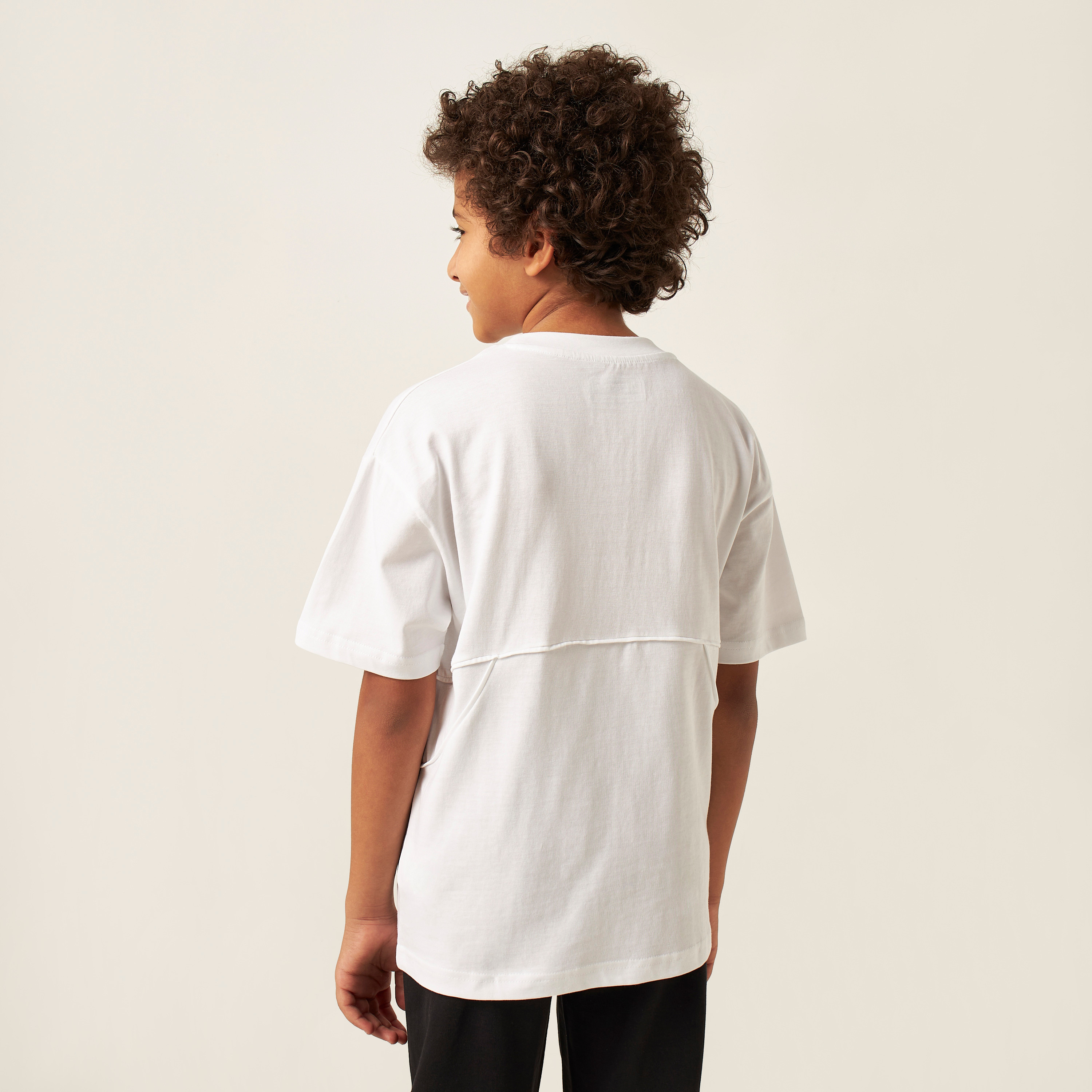 Kappa Logo Print Panelled T-shirt with Short Sleeves-boys-clothing-tshirtsandpolos-image-4