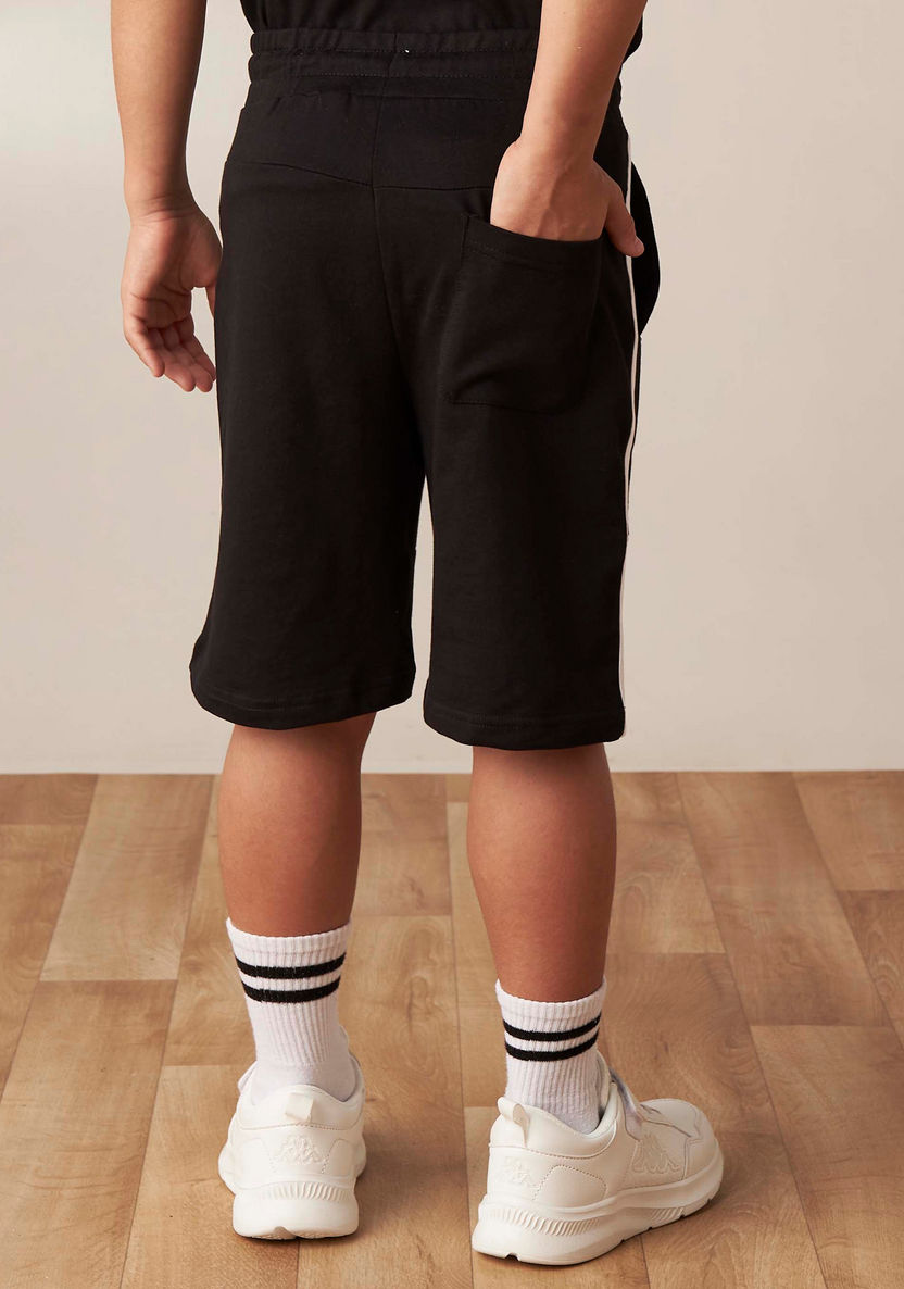 Kappa Logo Print Shorts with Tape Detail-Shorts-image-3