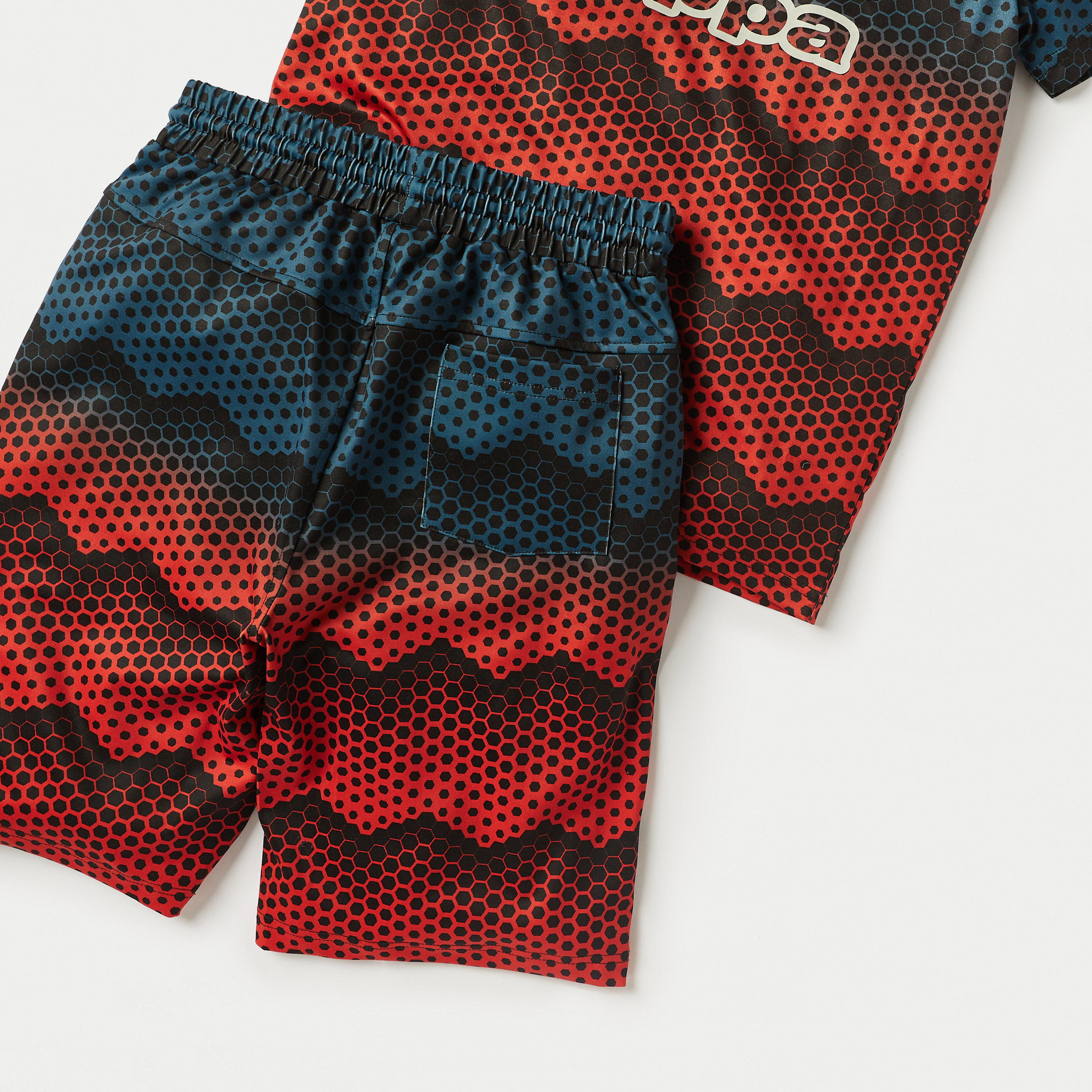 Kappa All-Over Graphic Print T-shirt and Elasticated Shorts Set-boys-clothing-setsandcoords-image-5