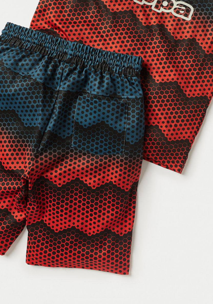 Kappa All-Over Graphic Print T-shirt and Elasticated Shorts Set-Clothes Sets-image-4