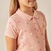 Juniors Polka Dot Print Polo T-shirt with Short Sleeves-T Shirts-thumbnailMobile-3