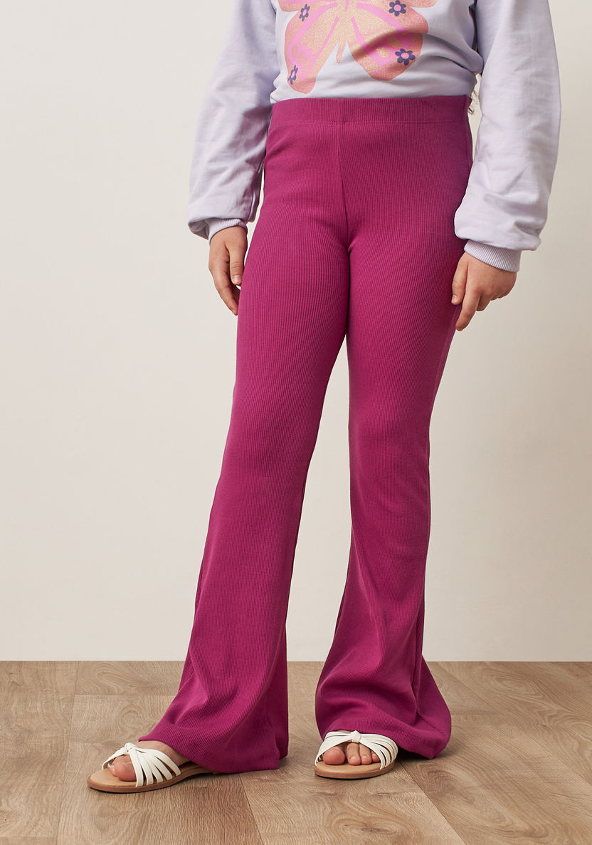 Buy Juniors Ribbed Flared Leggings with Elasticated Waistband Online for  Girls