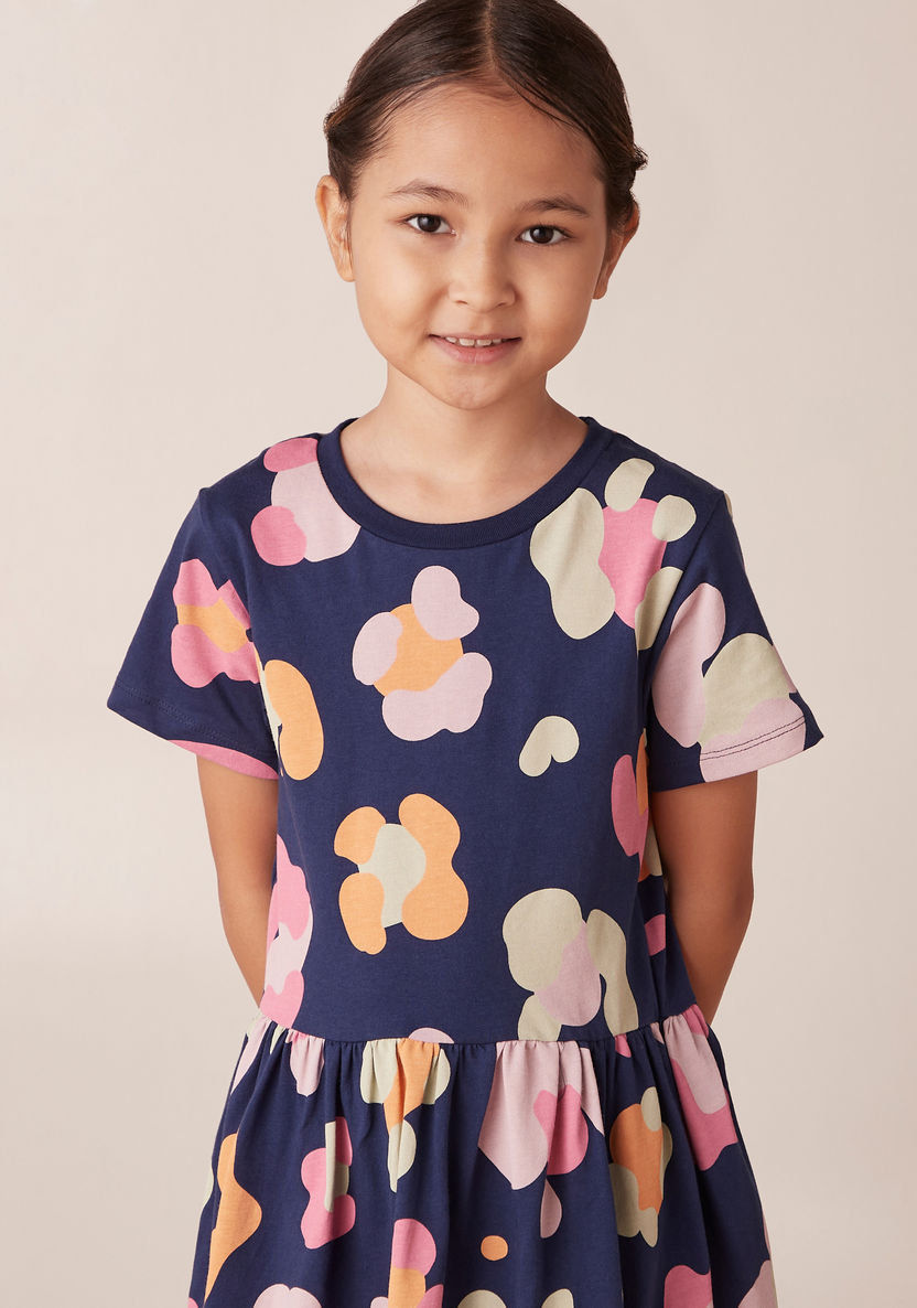 Juniors All-Over Print Dress with Short Sleeves-Dresses%2C Gowns and Frocks-image-2
