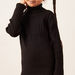 Juniors Textured Turtle Neck Pullover with Long Sleeves-Sweatshirts-thumbnail-3