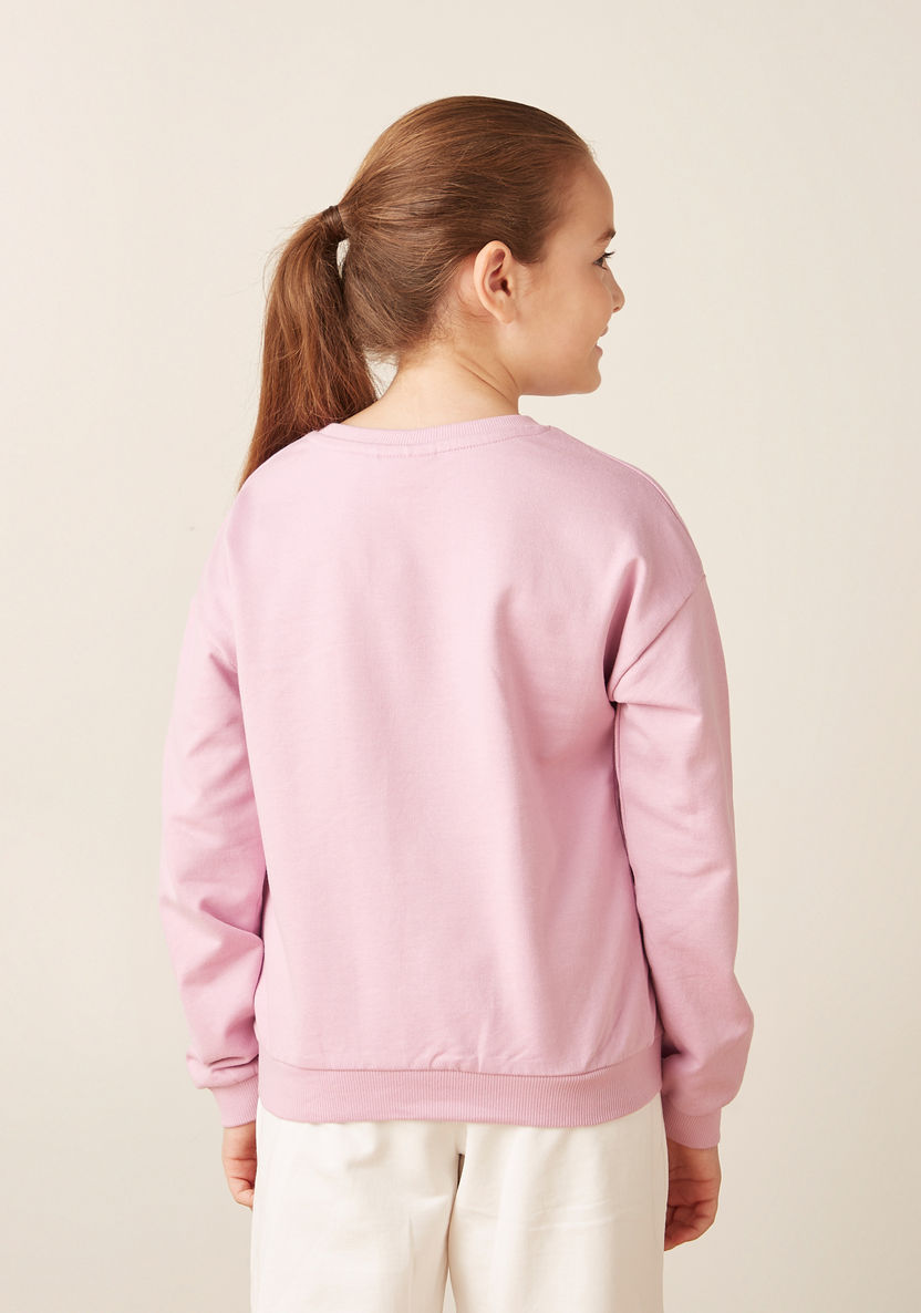 Juniors Butterfly Print Sweatshirt with Long Sleeves-Sweatshirts-image-3