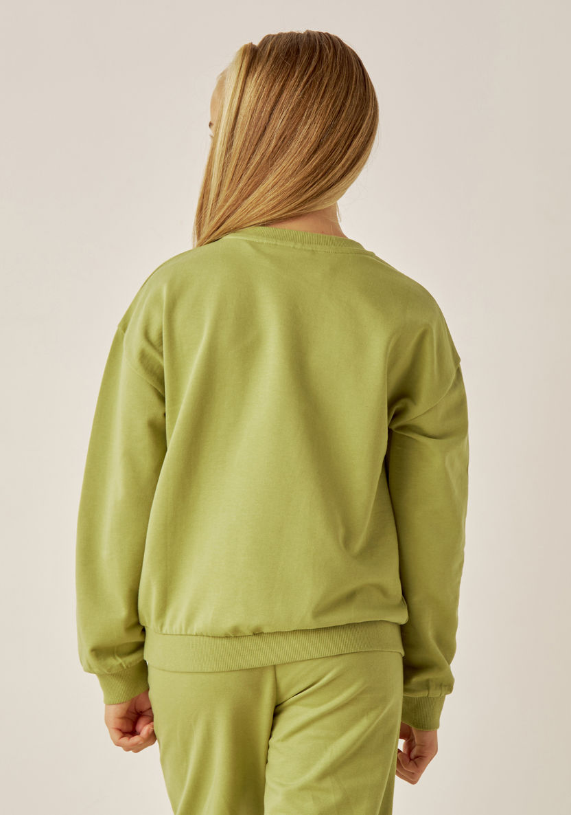 Juniors Butterfly Print Sweatshirt with Long Sleeves-Sweatshirts-image-3