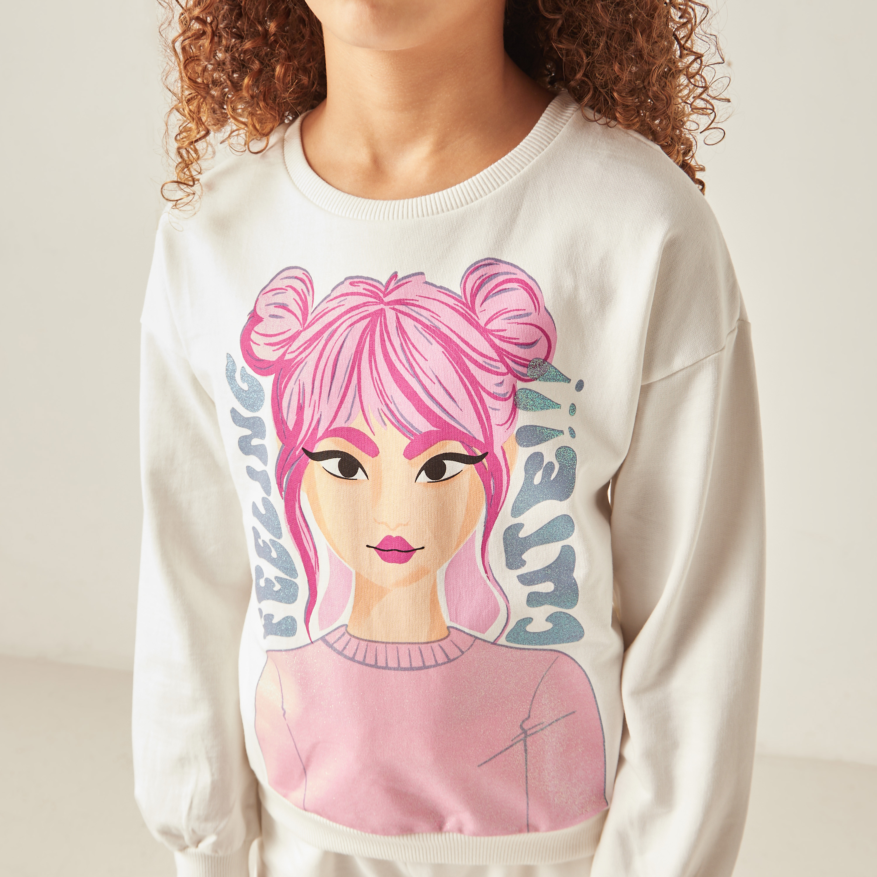 سويت شيرت بأكمام طويلة وطبعات من جونيورز-girls-clothing-sweatshirts-image-3
