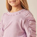 Juniors Embellished T-shirt with Stylized Long Sleeves and Crew Neck-T Shirts-thumbnailMobile-3