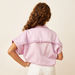 Juniors Studded Tie-Up Detail Shirt with Extended Sleeves and Chest Pockets-Blouses-thumbnailMobile-3