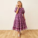 Juniors All-Over Floral Print Tiered Dress with Puff Sleeves and Ruffle Detail-Dresses%2C Gowns and Frocks-thumbnailMobile-1