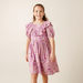 Juniors All-Over Floral Print Dress with Ruffle Detail and Short Puff Sleeves-Dresses%2C Gowns and Frocks-thumbnailMobile-0