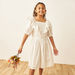 Juniors Textured Dress with Overlay Detail and Short Sleeves-Dresses%2C Gowns and Frocks-thumbnail-0