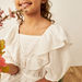 Juniors Textured Dress with Overlay Detail and Short Sleeves-Dresses%2C Gowns and Frocks-thumbnail-2
