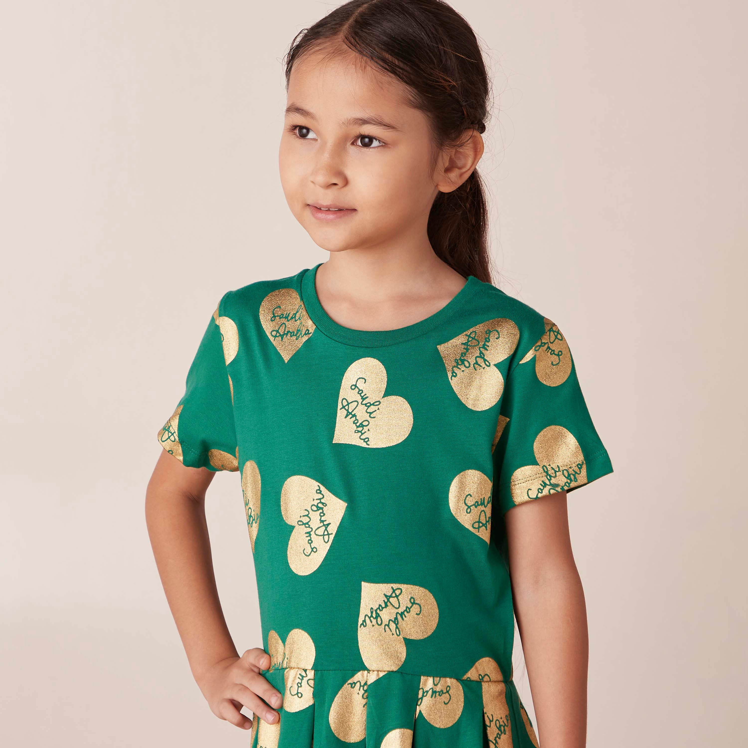 Juniors All-Over Saudi Arabia National Day Print Dress-girls-clothing-dressesandjumpsuits-image-3