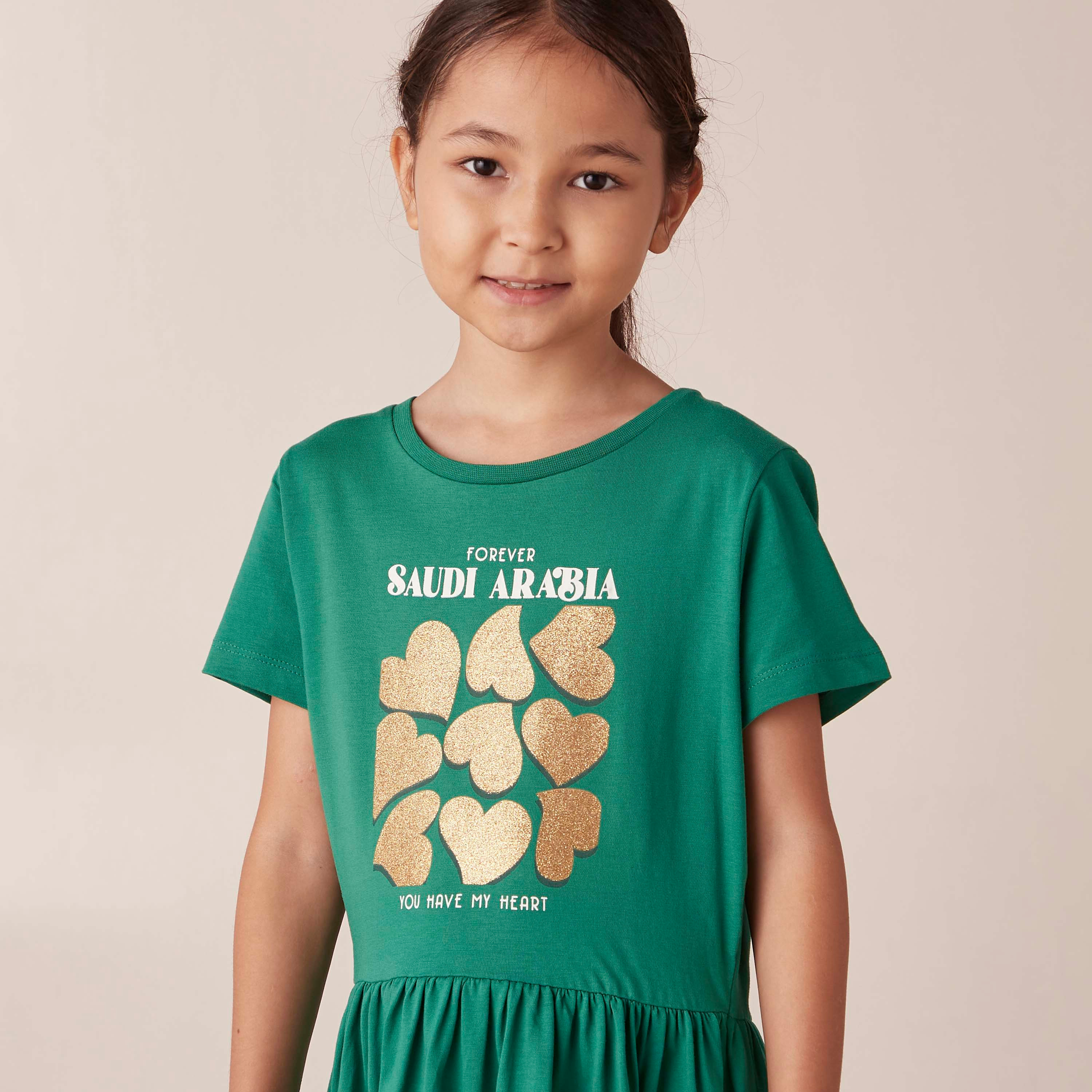 Juniors Saudi Arabia National Day Print Dress-girls-clothing-dressesandjumpsuits-image-3