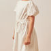 Juniors Schiffli Embroidered A-line Dress with Puff Sleeves and Tie-Up Belt-Dresses%2C Gowns and Frocks-thumbnail-4