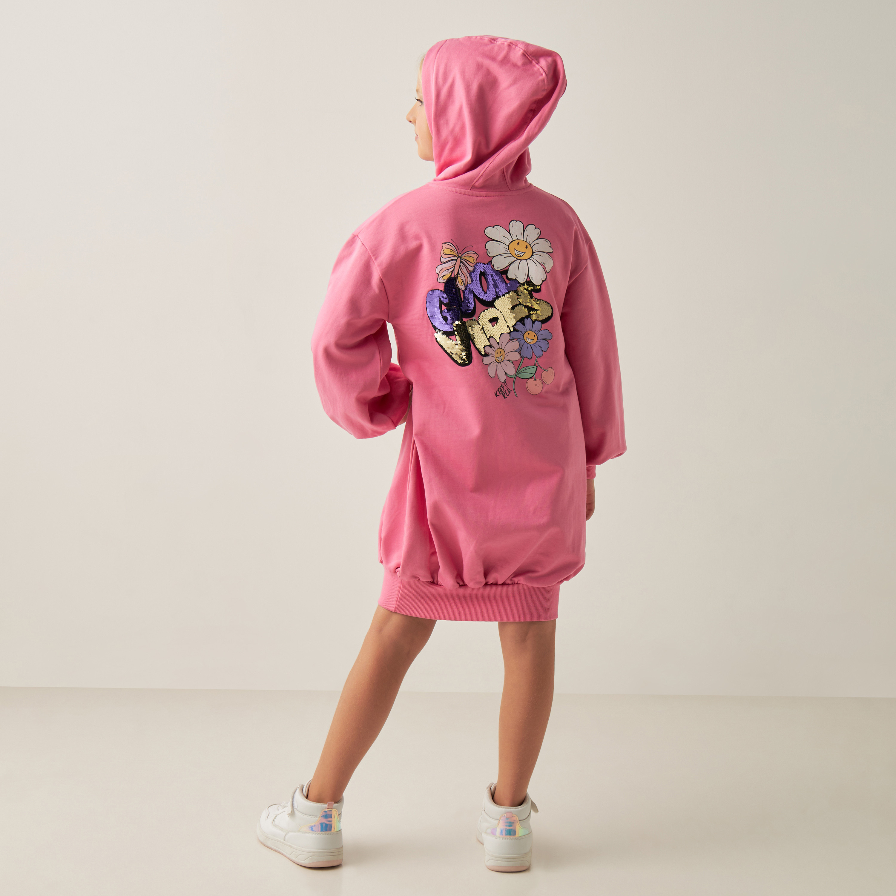 Girls hooded clearance sweatshirt dress