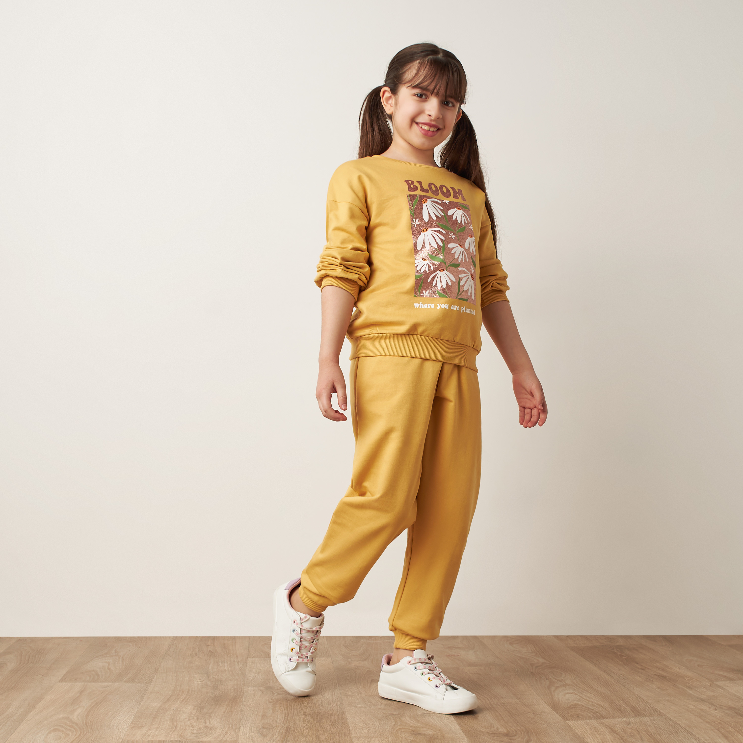 Juniors Floral Print Sweatshirt and Joggers Set-girls-clothing-setsandcoords-image-1